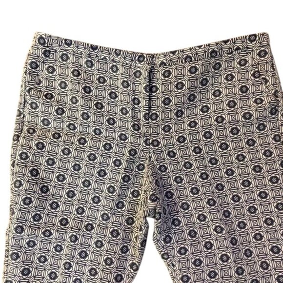 Worthington Capri Pants Womens 14 Blue Patterned Geometric Print Cotton Blend - Picture 3 of 8